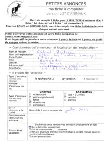 Fiche petite annonce